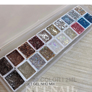 Set gel nhũ mix chuyên design nail 20 màu 