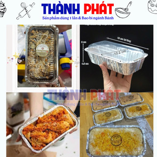 125 Hộp nhôm 1650 bạc nắp nhựa trong - Hộp nướng bánh bò thốt nốt - Đế bạc nướng bánh