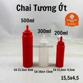 Lọ tương ớt, chai tương cà size 200ml, 300ml, 500ml, nhựa Việt Nhật cao cấp dùng cho quán ăn