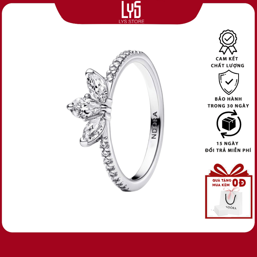Nhẫn bạc nữ Lys Sparkling Herbarium Cluster Ring Sliver Ring 8065SV Fullbox  - Nhẫn Bạc Nữ Bạc S925
