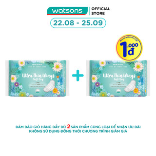 Băng Vệ Sinh Watsons Ultra Thin Wings Soft Dry 23.5cm Loại Siêu Mỏng Cánh Ngày 24 Miếng