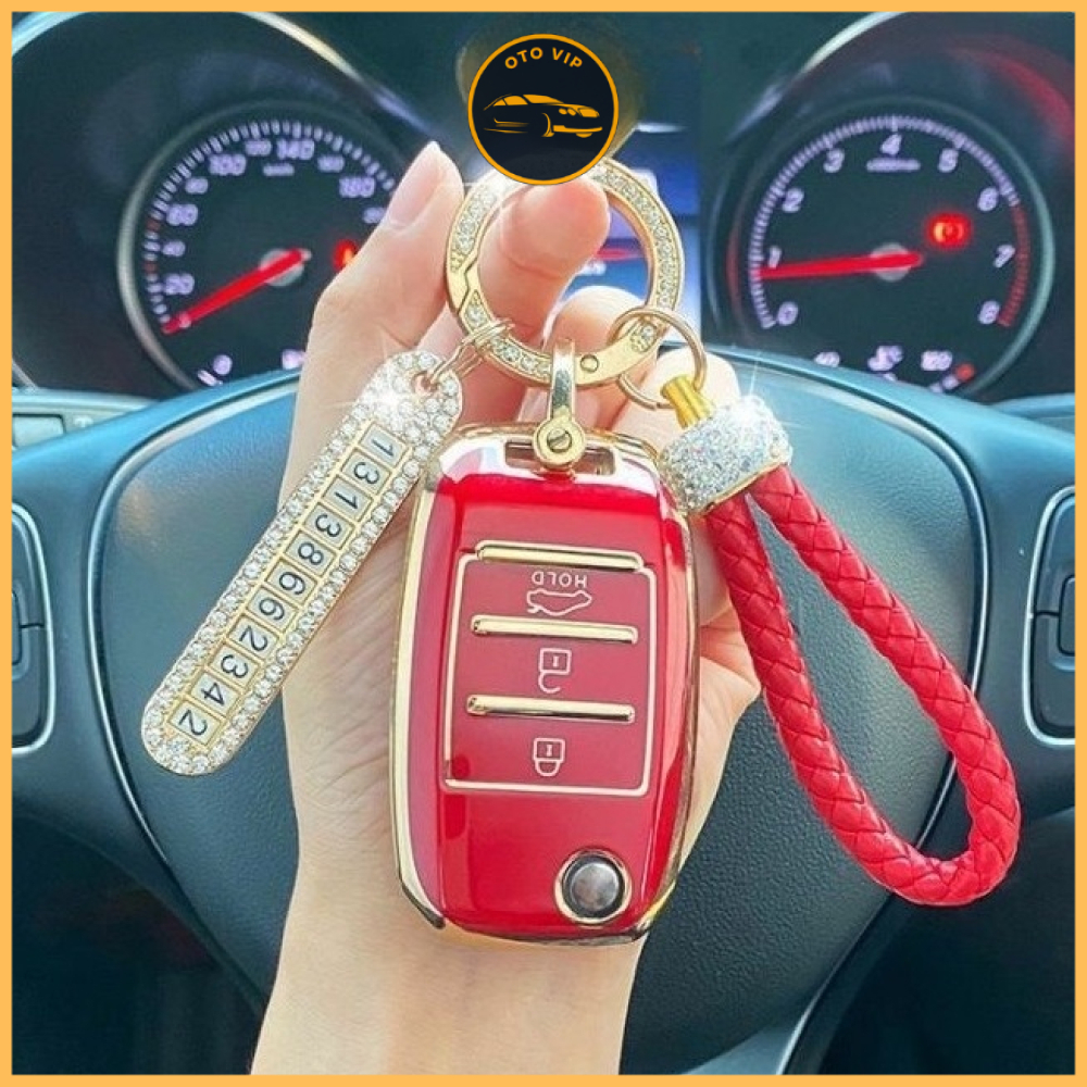 Ốp chìa khóa xe các dòng xe KIA 3 nút bật: KIa Morning,Cerato,Rondo,Rio,Soluto,Seltos,Sorento...Bọc 