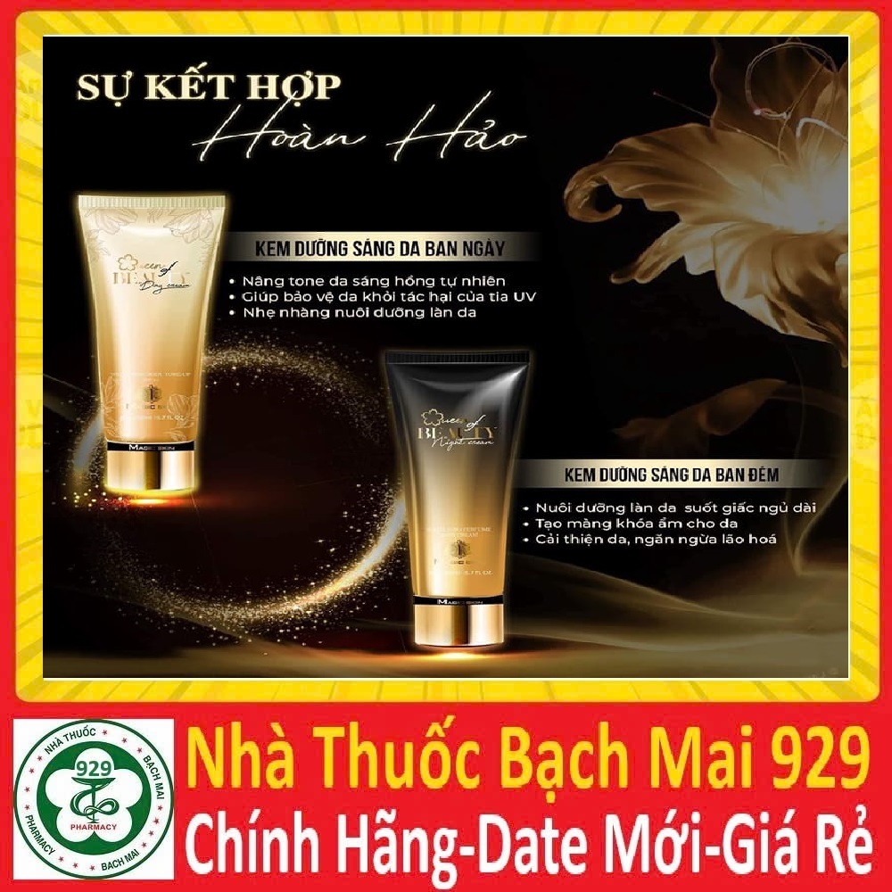 Bộ kem dưỡng da Body truyền trắng nước hoa Magic Skin Kem dưỡng ban ngày & đêm Queen beauty day & ni