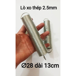 Lò xo kéo thép mạ,  ∅28, dài 13cm.