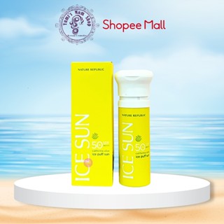 Kem Chống Nắng Giảm Nhiệt, Nâng Tone Da Nature Republic Ice Sun California Aloe Ice Puff Sun SPF50 PA++++ 100ml