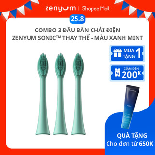 Combo 3 Đầu Bàn Chải Điện Zenyum Sonic Thay Thế - Màu Xanh Mint