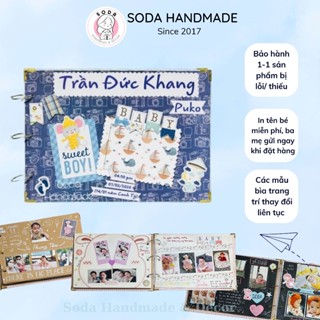 [In tên miễn phí] Album ảnh Ruột trơn, Album cho bé trai bé gái, Nhật ký ảnh cho bé