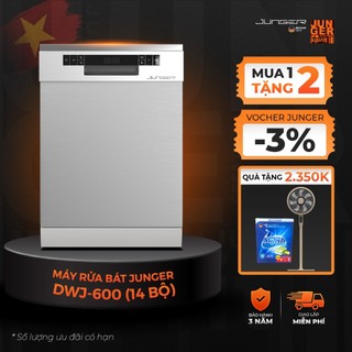Máy rửa bát junger dwj-600 dung tích 14 bộ phím cảm ứng bảo hành 36 tháng