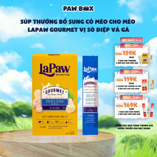 Súp thưởng bổ sung cỏ mèo cho mèo laPaw Gourmet vị sò điệp và gà tươi