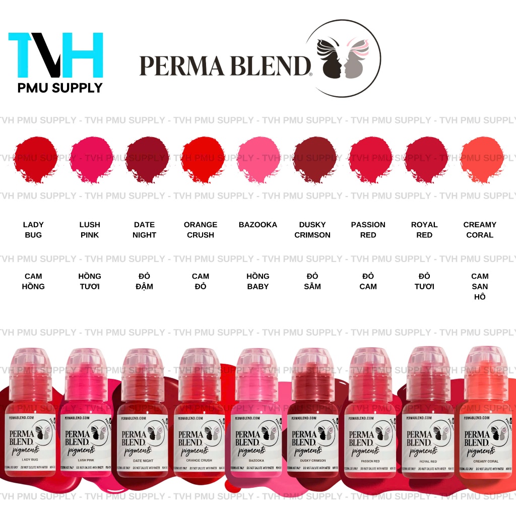 Mực PERMA BLEND 15ML Chính Hãng USA Phun Xăm Thẩm Mỹ - TVH PMU SUPPLY