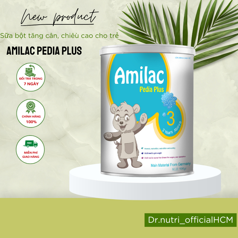 Sữa bột tăng cân phục hồi sức khoẻ trẻ từ 3 tuổi Amilac Pedia 3 bổ sung sữa non tăng cường đề kháng