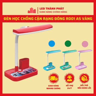 Đèn học RẠNG ĐÔNG RD01V2 ánh sáng vàng, chống cận kèm bóng LED 5W bảo vệ thị lực
