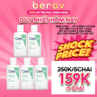 Sữa Rửa Mặt Cerave giúp làm sạch sâu dành cho da dầu Foaming Facial Cleans 30ML - Xanh Lá Mạ