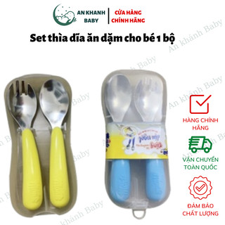 Set Thìa Dĩa Ăn Dặm Cho Bé - Bộ Muỗng Nĩa Inox Cao Cấp Monte