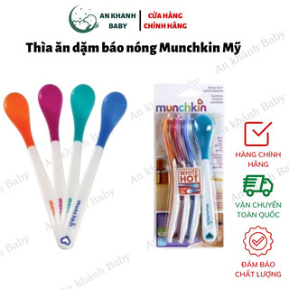 (Lẻ cái) Thìa ăn dặm báo nóng Munchkin Mỹ cho bé ăn dặm