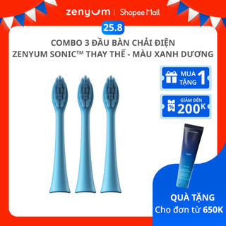 Combo 3 Đầu Bàn Chải Điện Zenyum Sonic Thay Thế - Màu Xanh Dương