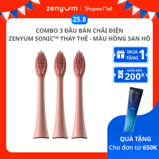 Combo 3 Đầu Bàn Chải Điện Zenyum Sonic Thay Thế - Màu Hồng San Hô