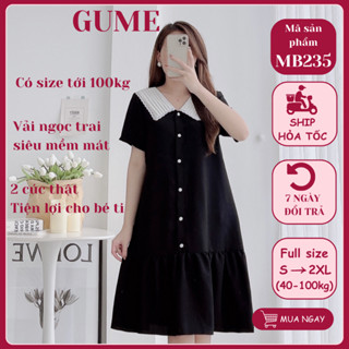 Váy bầu công sở đầm bầu bigsize mặc đi làm dáng suông đuôi cá cổ xếp ly MB235