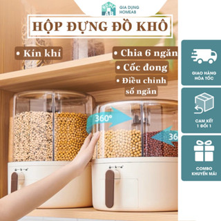 Hộp Đựng Đồ Khô ECOCO Chia Ngăn Kín Khí Chống Ẩm Chống Côn Trùng, Thùng Đựng Gạo Ngũ Cốc Chia Ngăn Điều Chỉnh