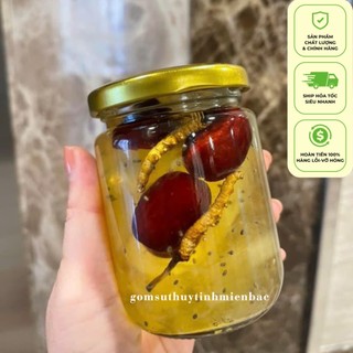 Hũ thuỷ tinh tròn dung tích 220ml dùng chưng yến, đựng thực phẩm