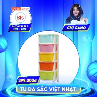 Tủ nhựa đa sắc màu 5 tầng nhựa Việt Nhật, tủ đựng quần áo, đồ dùng đa năng có bánh xe (MS: 3638) -Buôn rẻ 01265