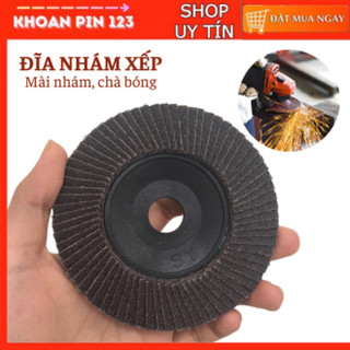 Đĩa nhám xếp màu nâu đỏ loại 3inch, 4inch chà nhám, đánh bóng kim loại, gỗ...