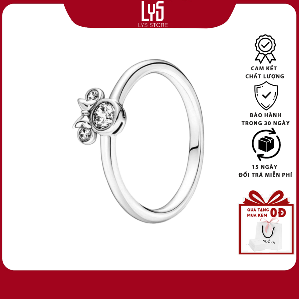 Nhẫn bạc nữ Lys  Disney Minnie Mouse Sparkling Head Ring 8124SV