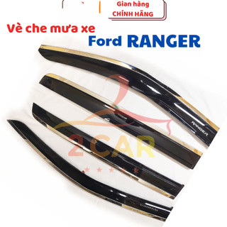 Vè che mưa xe Ford Ranger 2014 - 2022, 2023,2024 chỉ inox cao cấp