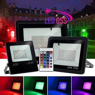 Đèn pha led đổi màu RGB 10w 20w 30w 50w có điều khiển - Đèn led RGB chiếu sáng - Đèn pha chống nước sử dụng ngoài trời
