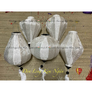 Lồng đèn trắng Hội An (20cm-30cm-45cm) Vải lụa cao cấp