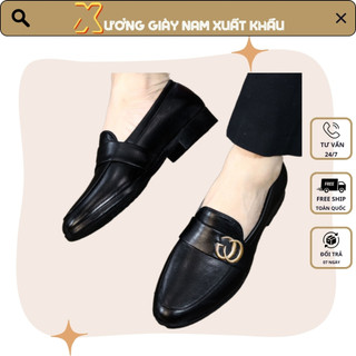 Giày lười nam da cao cấp có logo g.c siêu thời trang, bền đẹp mã l221