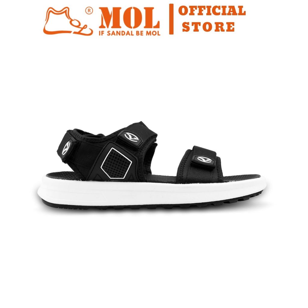 Sandal nam nữ unisex Rova 2 quai ngang RV2205B màu đen