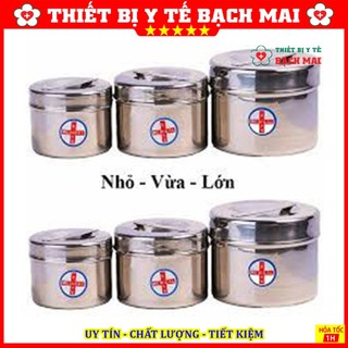 Hộp Inox Tròn Nhỏ Y Tế - Hộp Đựng Bông Gòn nhỏ phi 7.5