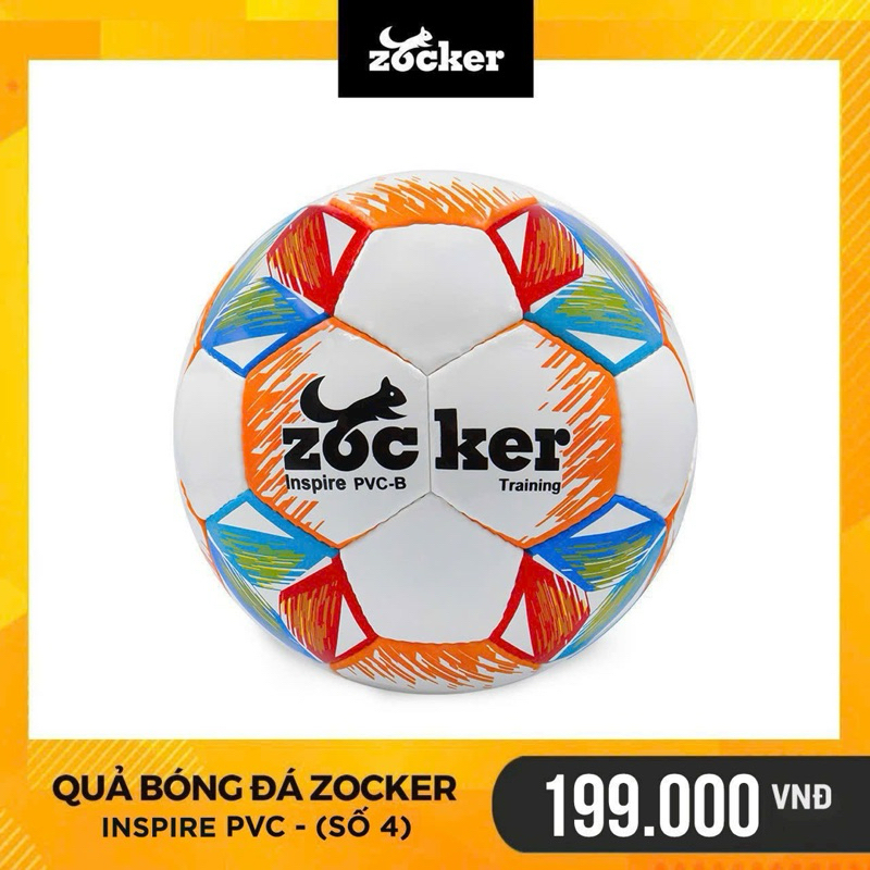 Quả bóng đá trái banh Zocker Inspire da PVC cao cấp chính hãng giá rẻ size số 4 5 bóng mờ tập luyện 