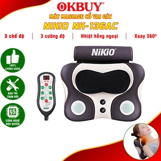 Máy (gối) đấm lưng massage xoa bóp lưng cổ vai gáy Nikio NK-136AC | OKbuy