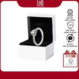 Nhẫn bạc lys white heart stone silver ring fullbox 8042 - nhẫn nữ bạc s925 ale