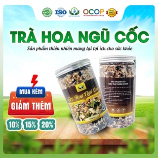 Hộp 500Gram Trà Mix Ngũ Cốc Thảo Mộc Gạo Lứt Đậu Đen Hoa Nhài Lá Nếp Hộp 500g Siêu Thị Thiên Nhiên
