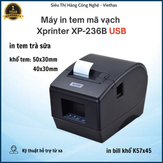 Máy In Mã Vạch, In Tem Nhãn, In Hóa Đơn Xprinter XP - 236B (USB)