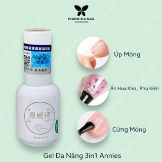 Gel đa năng 6 in 1 Annies, glue 6in1 Gel dán móng, base up móng, cứng móng, úp móng, ẩn hoa khô - Phụ kiện nail Hoàng Ka