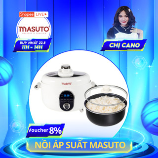 Nồi áp suất lẩu điện đa năng Masuto 2 in 1, dung tích 4L, nấu lẩu, nấu cơm, hầm nhừ, lòng nồi 5 lớp - bảo hành 12 tháng