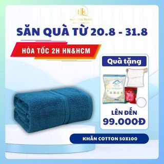 Khăn tắm cotton cao cấp dày dặn êm ái 50x100cm , khăn tắm siêu mềm mịn thấm hút tốt huy hoà towel