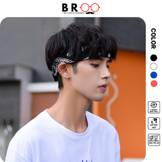 Băng đô cài tóc unisex bản rộng, khăn tay vuông nam nữ phong cách hip hop âu Mỹ cá tính size 55x55cm