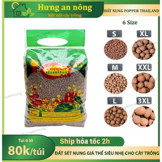 Túi 6 lít size M - đất sét nung thailand trồng sen đá bonsai xương rồng hàng Thailand (xem trong mô tả)