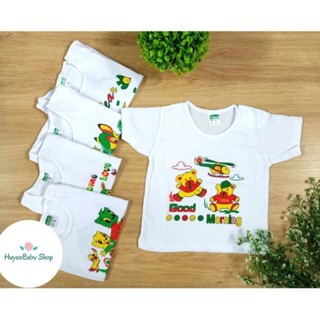 Bộ 5 Áo cài vai ngắn tay cotton Bosini cho bé từ 5-17 kg