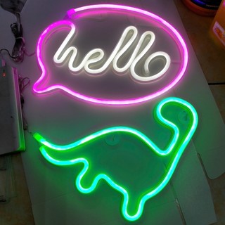 [PIN + USB] Đèn Neon Chữ HELLO Trang Trí Treo Tường, Decor Cửa Kính, Trang Trí Shop, Quán Cafe