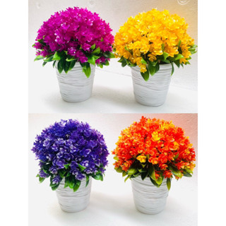 Chậu hoa giả - Chậu hoa tú cầu tròn để bàn - Decor trang trí cực đẹp