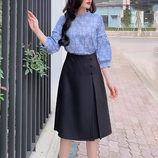Chân váy chữ A công sở xếp li sườn