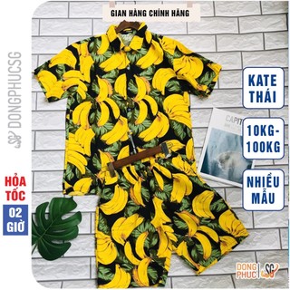 Bộ đồ chuối đi biển chất Kate Thái dày dặn đủ size cho bé trai gái nam nữ gia đình hội nhóm