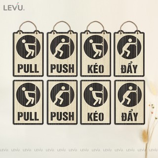  Bảng gỗ decor LEVU TP02 dán cửa trang trí pull push kéo đẩy cửa ra vào 