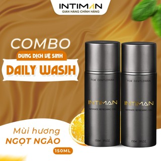  Combo Daily Wash 2 Dung Dịch Vệ Sinh Nam INTIMAN Turn On  Dùng Hàng Ngày  Nano Sliver Kháng Khuẩn Hương nước hoa 150ml 